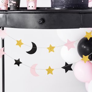 Girlande - Mond/Sterne - Rosa Halloween Girlande - Mond/Sterne - Rosa Halloween