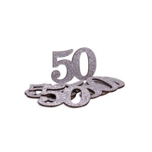 Tischdekorationen zum 50. Jahrestag - Silber - 6er-Pack Tischdekorationen zum 50. Jahrestag - Silber - 6er-Pack