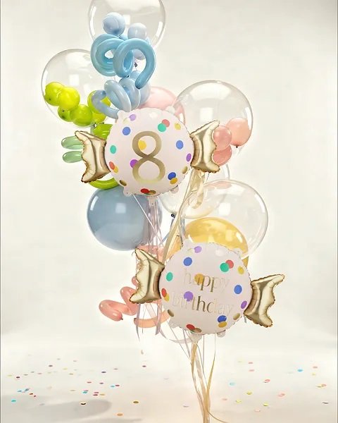 Folienballon - Alles Gute zum Geburtstag - S��igkeiten - 61 x 37 cm