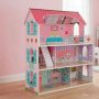 Puppenschrank aus Holz, 70 cm, rosa, mit LED-Beleuchtung - Selbstmontage Puppenschrank aus Holz, 70 cm, rosa, mit LED-Beleuchtung - Selbstmontage