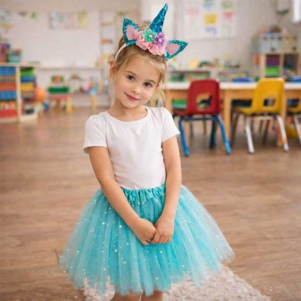 Einhornkostüm mit Tiara und Rock, Blau, 3-6 Jahre Einhornkostüm mit Tiara und Rock, Blau, 3-6 Jahre