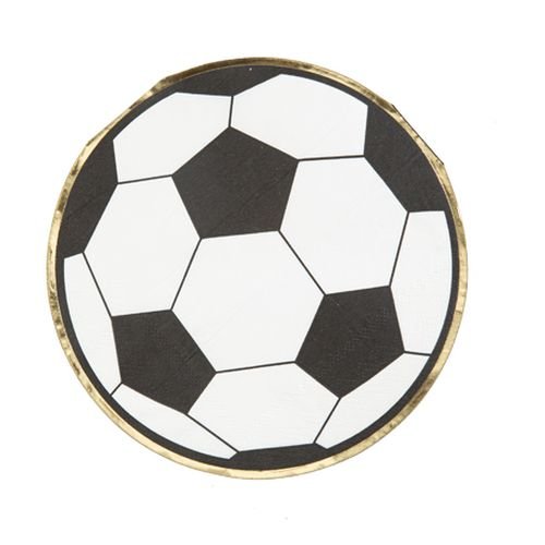 Servietten mit Fu�ballmotiv - Schwarz - 16er-Packung