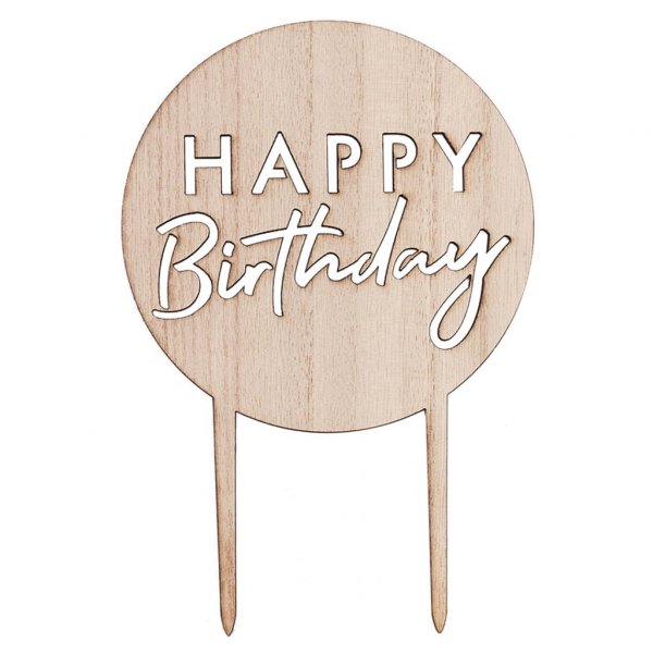 Tortenaufsatz - Holzkreis - Alles Gute zum Geburtstag Tortenaufsatz - Holzkreis - Alles Gute zum Geburtstag
