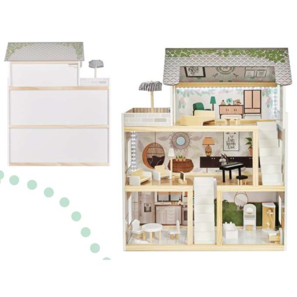 Puppenschrank LULILO FLORO Boho mit LED-Beleuchtung, 78 cm, Holz Puppenschrank LULILO FLORO Boho mit LED-Beleuchtung, 78 cm, Holz