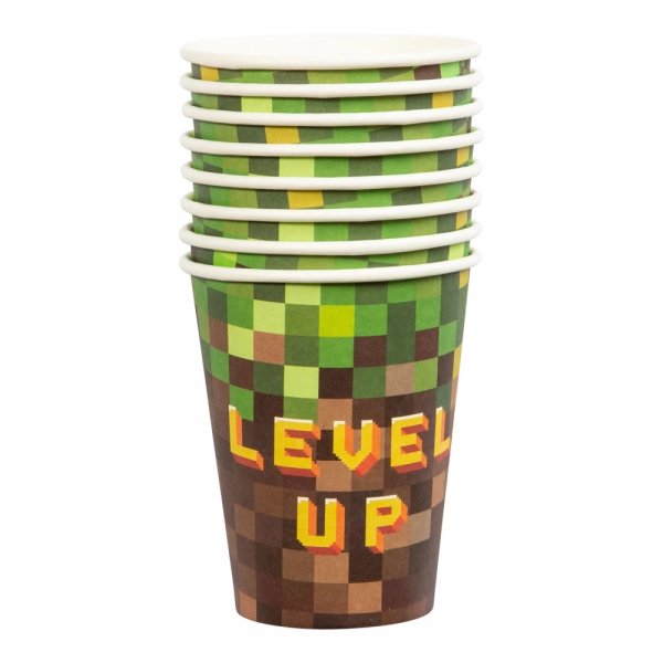 Pappbecher - Pixel Level Up - 8er-Pack Pappbecher - Pixel Level Up - 8er-Pack