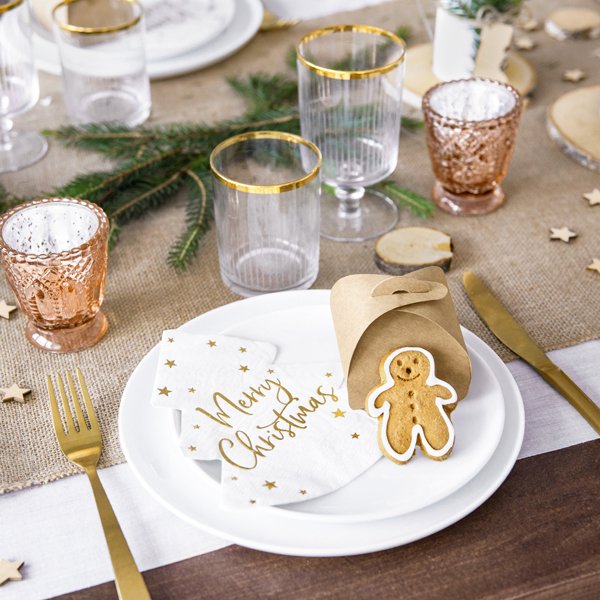 Servietten - Weihnachtsbaum - Weiß/Gold - 20er-Pack Servietten - Weihnachtsbaum - Weiß/Gold - 20er-Pack