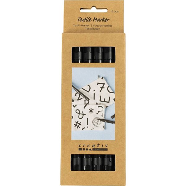 Textilstifte - 6er-Pack - Schwarz Textilstifte - 6er-Pack - Schwarz
