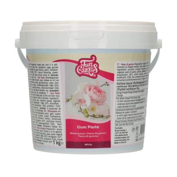 Weiße Blütenpaste - 1 kg - Großpackung - FunCakes Weiße Blütenpaste - 1 kg - Großpackung - FunCakes