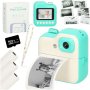 Sofortbildkamera mit Thermodrucker, 24 MP, 32 GB SD-Karte, Grün - inkl. 3 Papierrollen Sofortbildkamera mit Thermodrucker, 24 MP, 32 GB SD-Karte, Grün - inkl. 3 Papierrollen