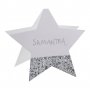 Platzierungskarten - Sterne - Silberglitter - 6er-Pack
