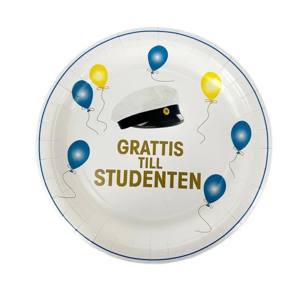 Pappteller - Luftballons - Glückwunsch zum Schulabschluss - 8er-Pack - 18 cm Pappteller - Luftballons - Glückwunsch zum Schulabschluss - 8er-Pack - 18 cm