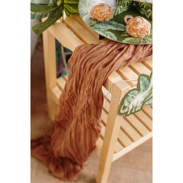 Tischläufer aus Stoff - Braun - 90 cm x 3 m Tischläufer aus Stoff - Braun - 90 cm x 3 m