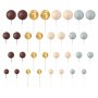 Tortendekoration/Kuchenaufsatz - Kugeln - Gold, Braun, Nude, Grau - 32 Stück Tortendekoration/Kuchenaufsatz - Kugeln - Gold, Braun, Nude, Grau - 32 Stück