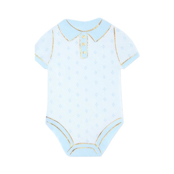 Servietten - Babybody - Blau/Gold - 10er-Packung Servietten - Babybody - Blau/Gold - 10er-Packung