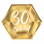 Dessertteller - 30. Geburtstag - Wei/Gold - 6er-Pack