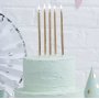Lange Kuchenkerzen - Gold - 24 Stck