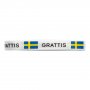 Seidenband - Schweden - Weiß mit schwedischer Flagge - 5 m Seidenband - Schweden - Weiß mit schwedischer Flagge - 5 m