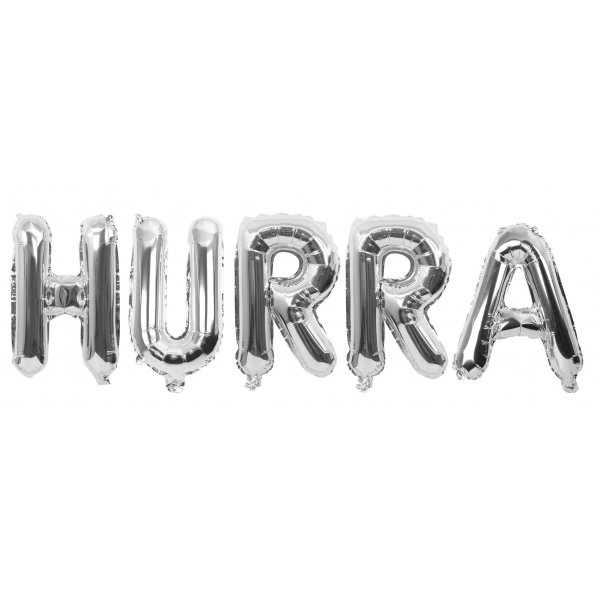 Folienballons - "HURRA" Silber 40cm Folienballons - "HURRA" Silber 40cm