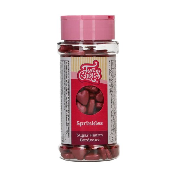 Sprinkles Hearts Bordeaux 80 g - FunCakes Sprinkles Hearts Bordeaux 80 g - FunCakes
