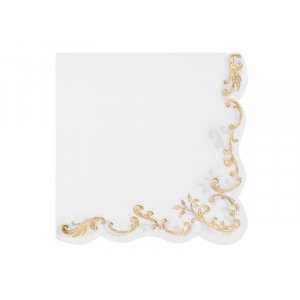 Servietten - Wei�/Gold - 12er-Packung
