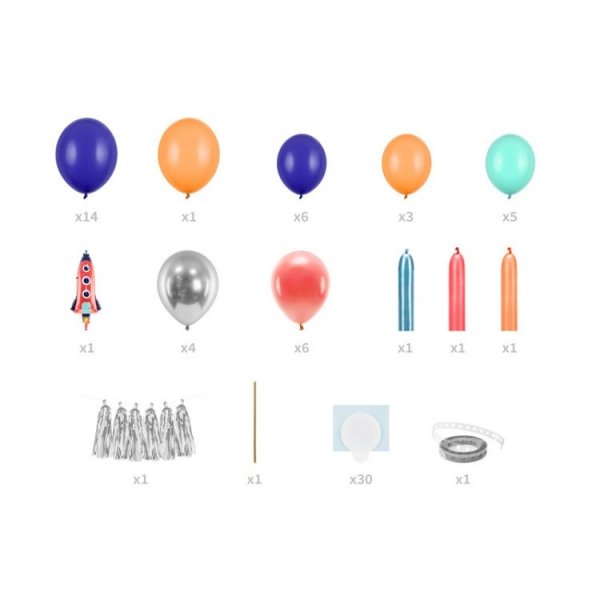 Ballon-Set Weltraumrakete, 43 Ballons Ballon-Set Weltraumrakete, 43 Ballons