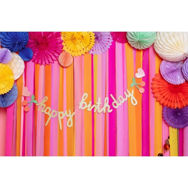 Girlande - Happy Birthday - Regenbogenmischung - 1m Girlande - Happy Birthday - Regenbogenmischung - 1m