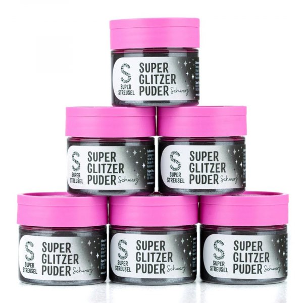 Essbarer Glitzer - Super Streusel - SuperLustreDust - Schwarz - 10 g Essbarer Glitzer - Super Streusel - SuperLustreDust - Schwarz - 10 g
