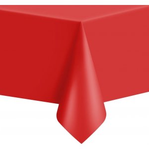 Tischdecke - Kunststoff - Rot - ca. 1,4 x 2,7 m Tischdecke - Kunststoff - Rot - ca. 1,4 x 2,7 m