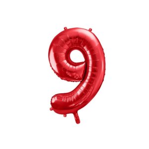 Zahlenballon - Rot, 86 cm - Zahl: 9 Zahlenballon - Rot, 86 cm - Zahl: 9