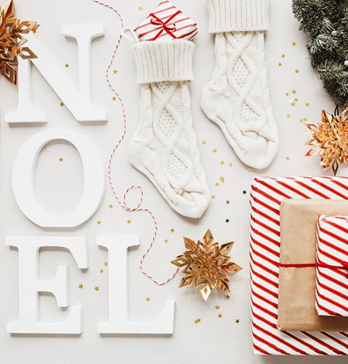 Weihnachtsstrumpf - 34 cm - Weiß Weihnachtsstrumpf - 34 cm - Weiß