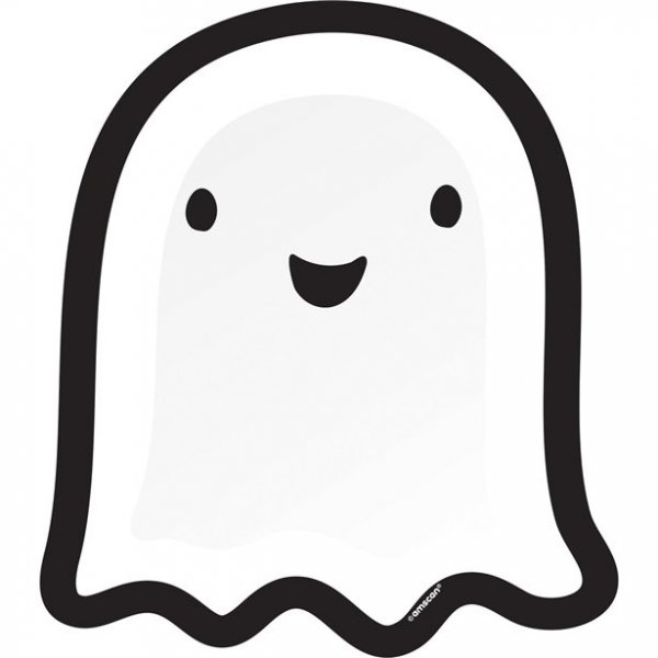 Pappteller - Cute Ghost - Schwarz/Weiß - 8er-Pack Pappteller - Cute Ghost - Schwarz/Weiß - 8er-Pack