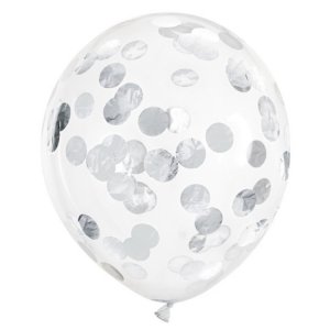 Konfetti-Luftballons Silber