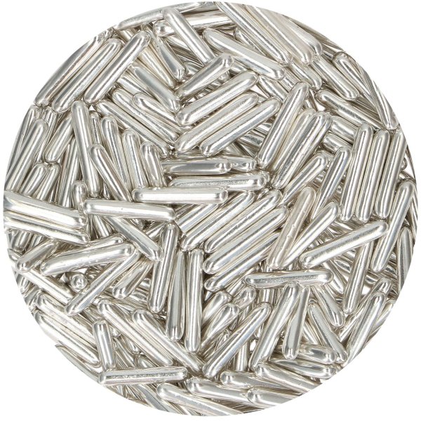Streuselstäbchen XL Metallic Silber 70 g - FunCakes Streuselstäbchen XL Metallic Silber 70 g - FunCakes