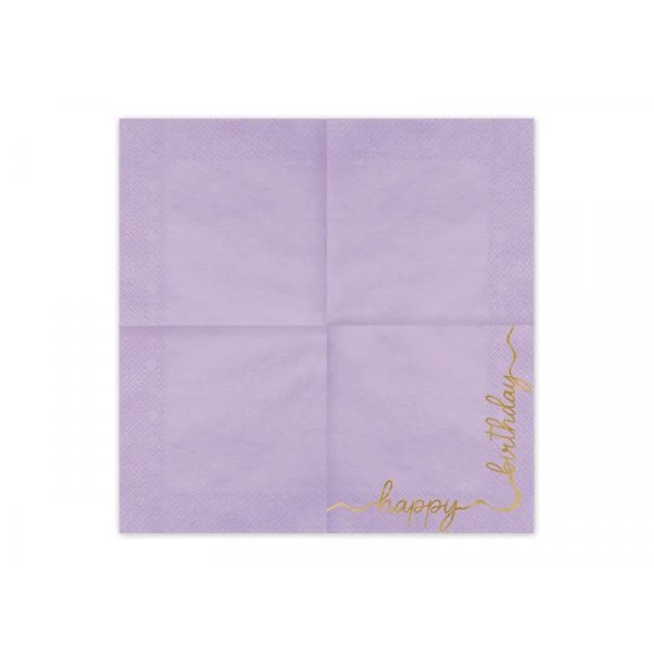 Servietten - Happy B-day - Rosa/Irisierend - 20er-Pack COPY