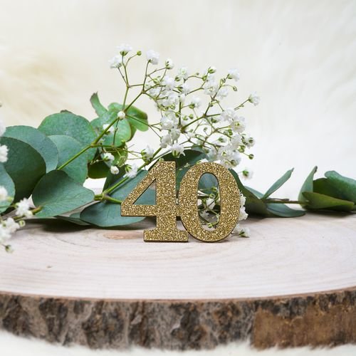 Tischdekoration zum 40. Geburtstag - Gold - 6er-Pack Tischdekoration zum 40. Geburtstag - Gold - 6er-Pack