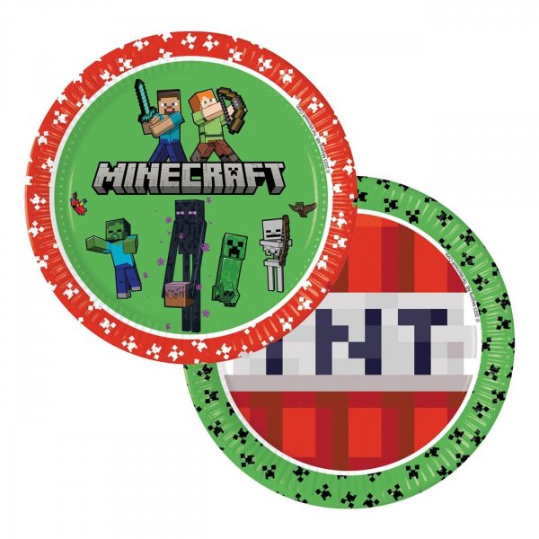 Minecraft-Pappteller, 23 cm - 8er-Pack Minecraft-Pappteller, 23 cm - 8er-Pack