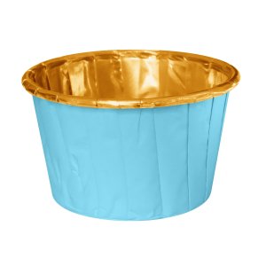 Muffinformen - Hellblau mit Goldfolie - 20er-Packung Muffinformen - Hellblau mit Goldfolie - 20er-Packung