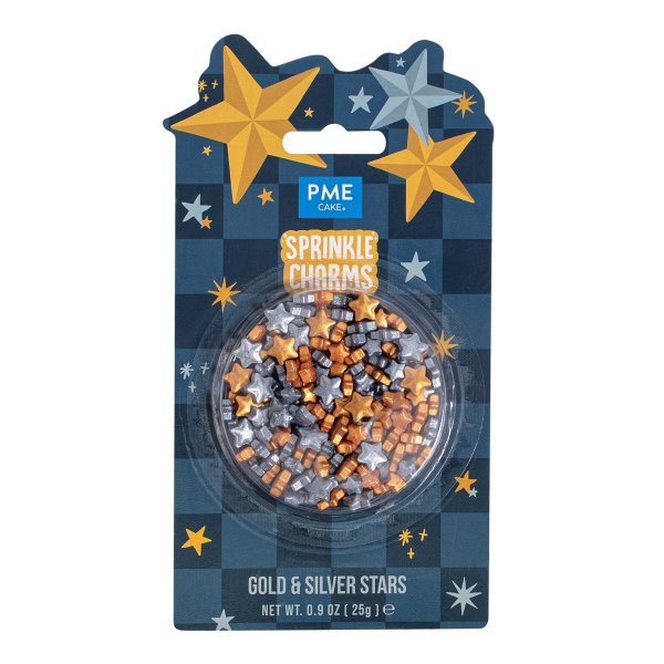 Streusel - Sterne - Gold/Silber - PME - 25 g