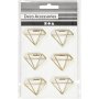 Broklammer - Gold - Diamant - H: 25 mm - B: 35 mm - 6 Stk.