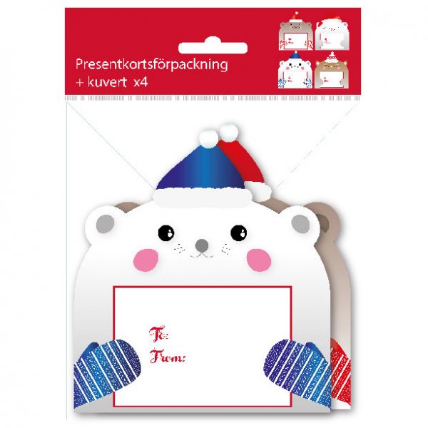 Geschenkkartenverpackung - 4er-Pack - Bren