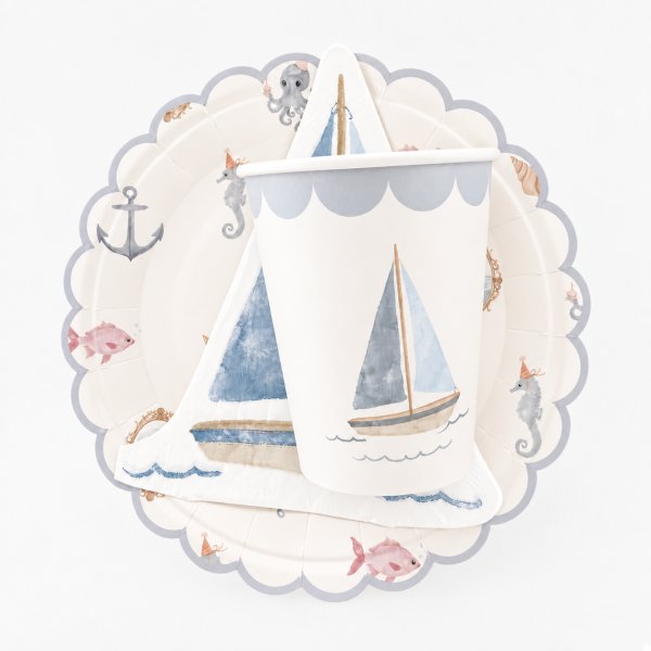 Pappbecher - Segeln - Lavendelblau - 8er-Pack Pappbecher - Segeln - Lavendelblau - 8er-Pack