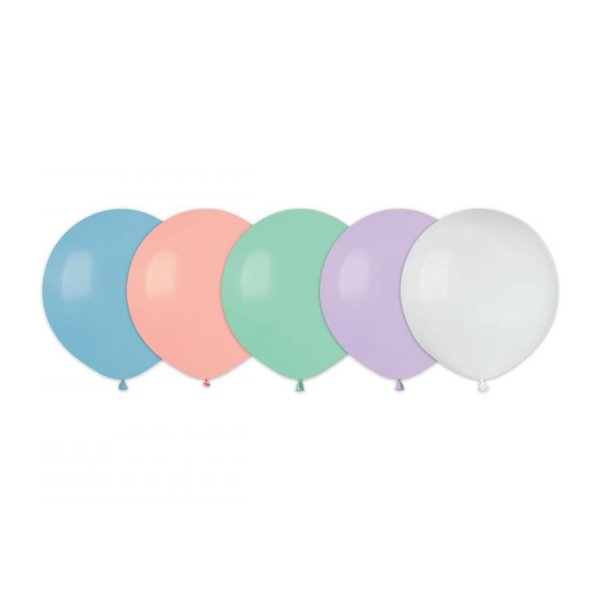 Runde, einfarbige Luftballons - 48 cm - Pastellmischung - 5er-Pack