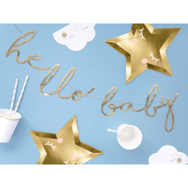 Girlande - Hallo Baby - Gold