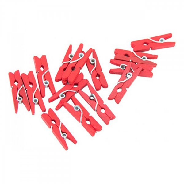 Mini-Wäscheklammern - Rot - 24er-Packung Mini-Wäscheklammern - Rot - 24er-Packung