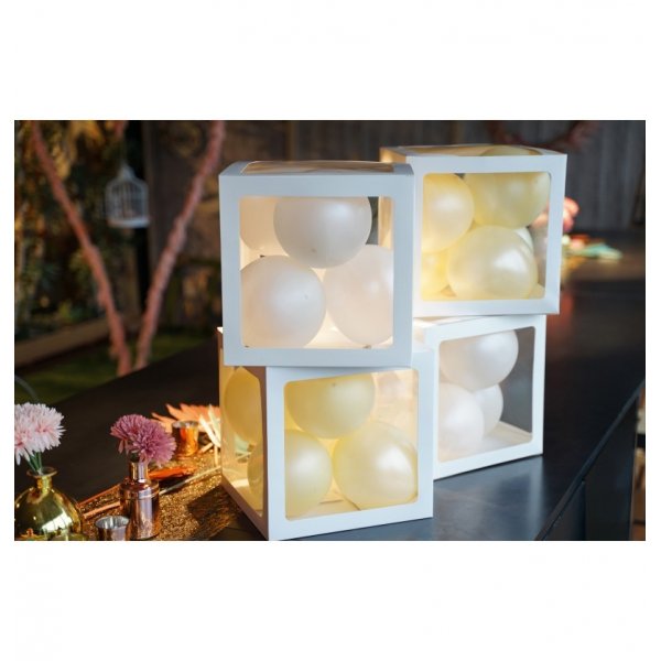 Ballondekoration - Ziegelsteine - Transparent/Wei�