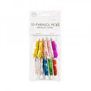 Getränkeschirm - Metallic-Mehrfarbig - 10er-Packung Getränkeschirm - Metallic-Mehrfarbig - 10er-Packung