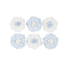 Dekorative Blumen - Blumen - Blau & Weiß - 6er-Packung Dekorative Blumen - Blumen - Blau & Weiß - 6er-Packung