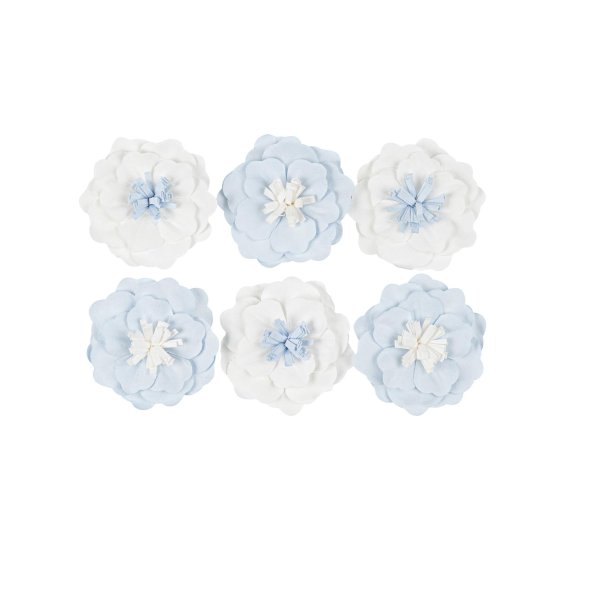 Dekorative Blumen - Blumen - Blau & Weiß - 6er-Packung Dekorative Blumen - Blumen - Blau & Weiß - 6er-Packung