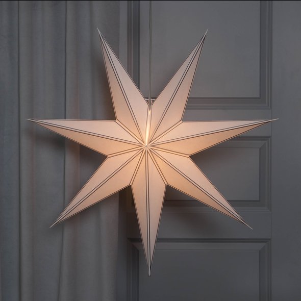 Weihnachtsstern - NICOLAS 80 cm - Weiß/Silber