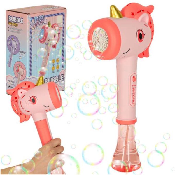 Seifenblasenmaschine Einhorn mit Licht und Sound 32 x 14,5 cm - inkl. 100 ml Seifenblasen Seifenblasenmaschine Einhorn mit Licht und Sound 32 x 14,5 cm - inkl. 100 ml Seifenblasen